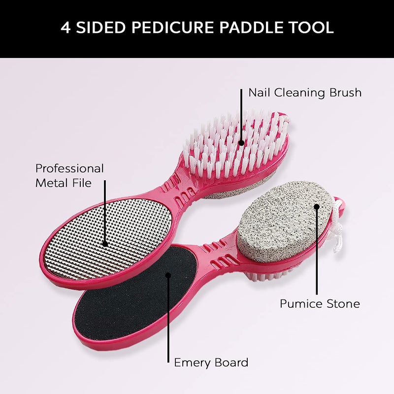 DreamCut 4 in 1 The Pedi Care Stick 4 Sided Pedicure Paddle Metal File and Emery Board Tool with Pumice Stone for Feet by DreamCut - Image 4
